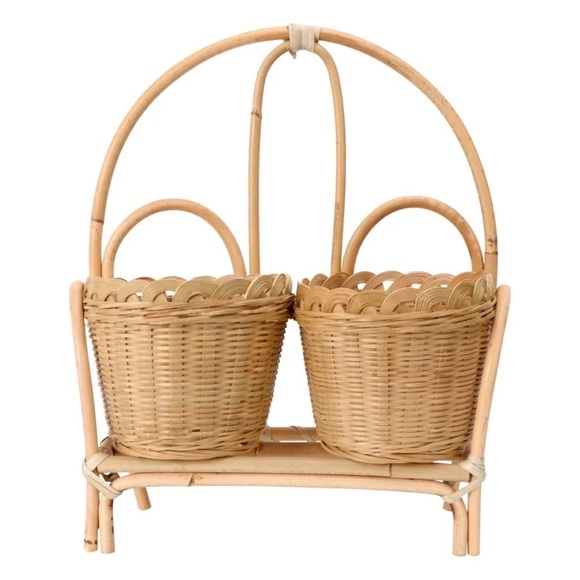 Rattan shelf with baskets - Picture 2 of 3